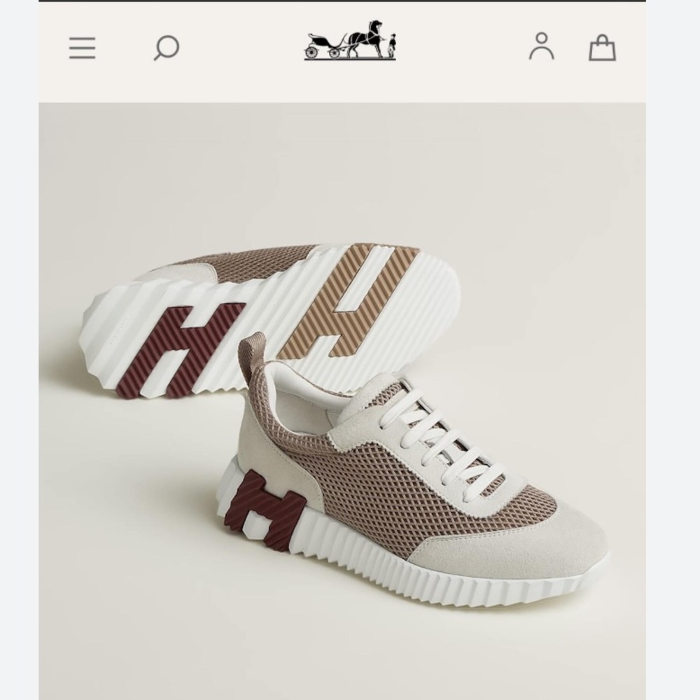Hermès beige argile white bouncing sneaker